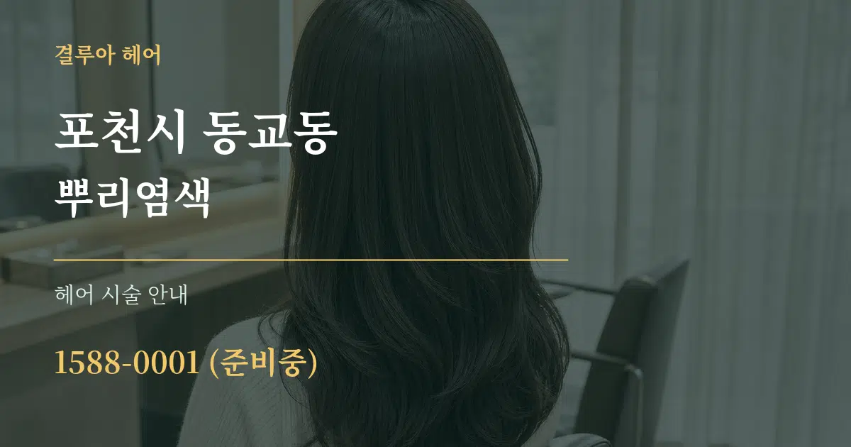 포천시 동교동 뿌리염색 대표 안내 그래픽