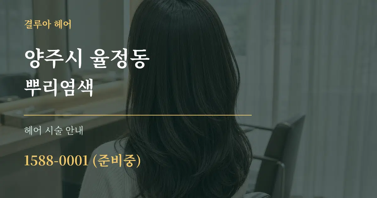양주시 율정동 뿌리염색 대표 안내 그래픽