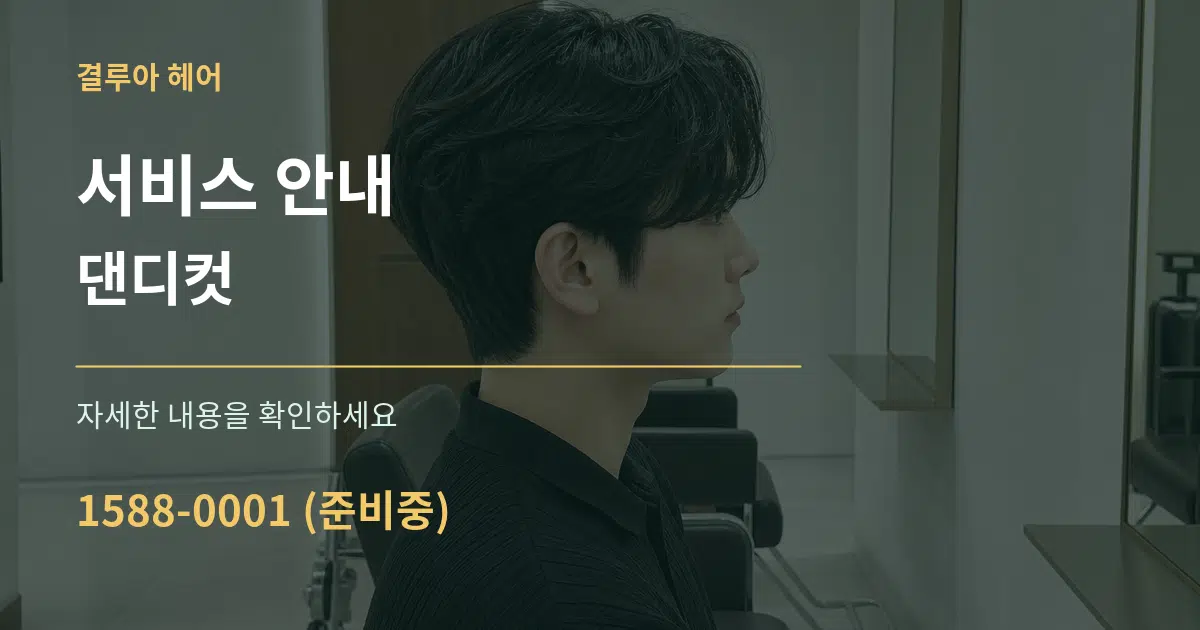 서비스 안내 댄디컷 작업 조건 안내 그래픽