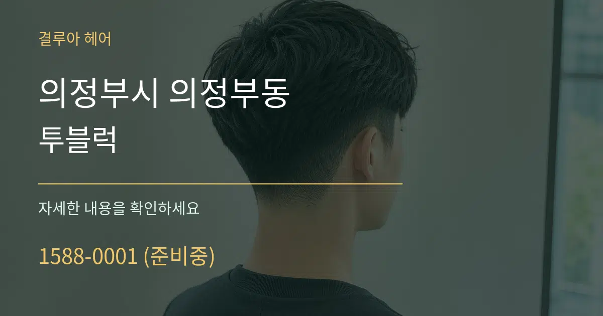 의정부시 의정부동 투블럭 서비스 이용 안내 그래픽