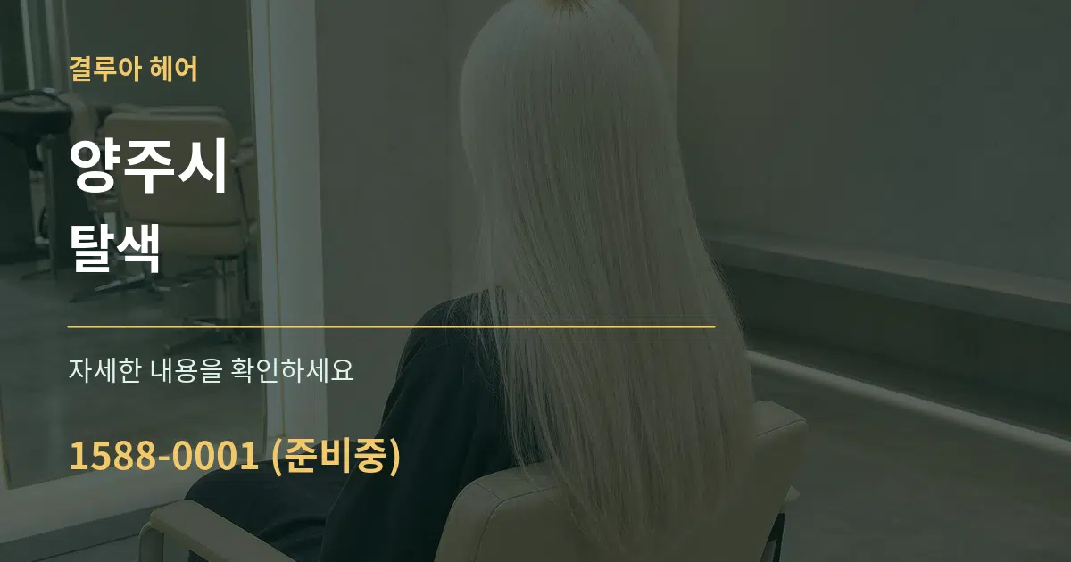 양주시 탈색 서비스 이용 안내 그래픽