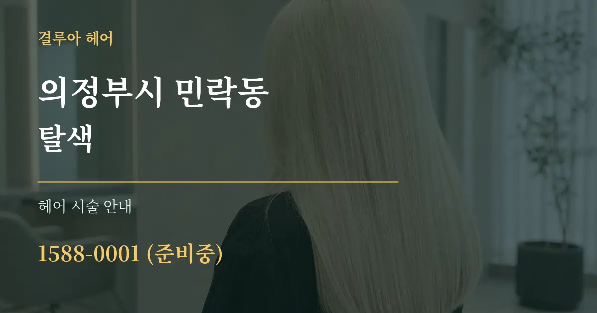 의정부시 민락동 탈색 대표 안내 그래픽