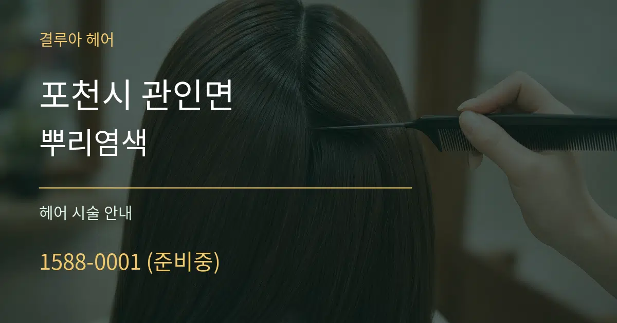 포천시 관인면 뿌리염색 대표 안내 그래픽