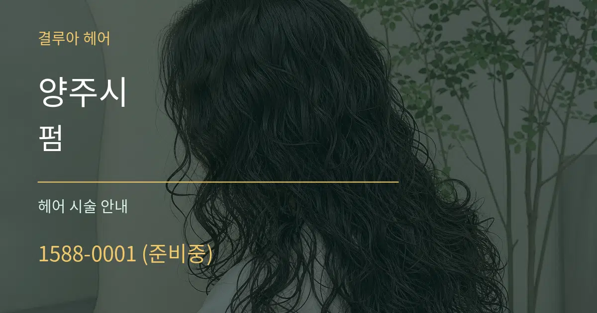 양주시 펌 대표 안내 그래픽