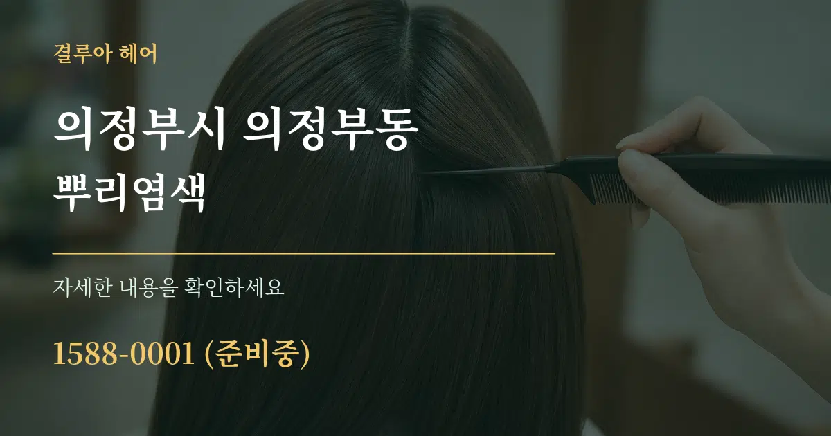 의정부시 의정부동 뿌리염색 작업 조건 안내 그래픽