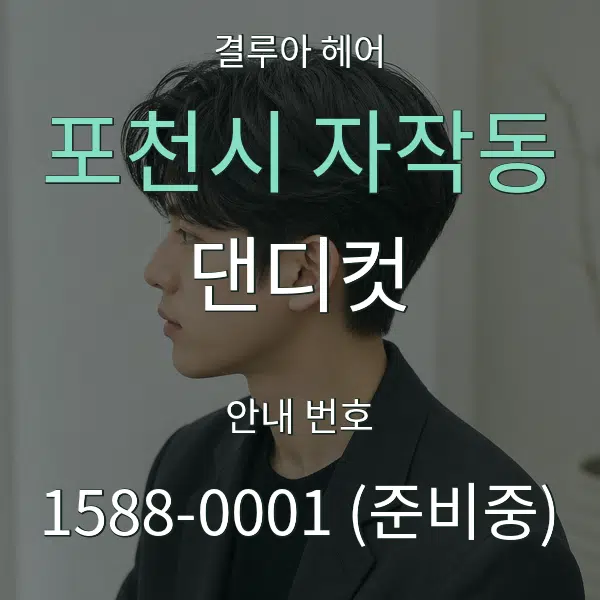 포천시 자작동 댄디컷 대표 안내 그래픽