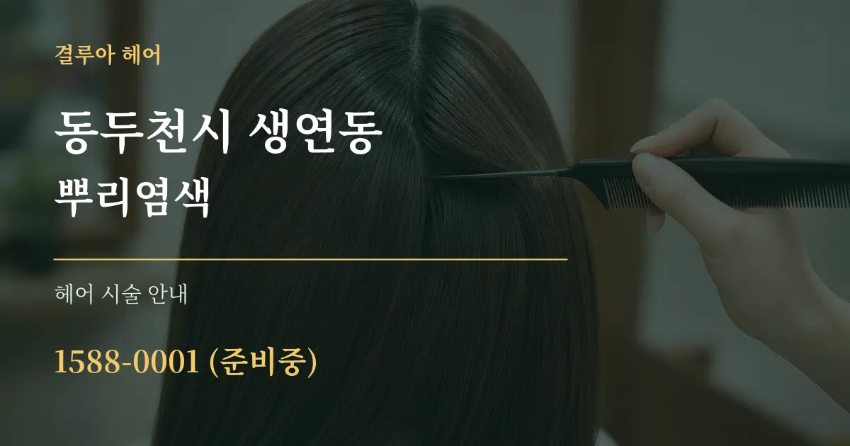 동두천시 생연동 뿌리염색 대표 안내 그래픽