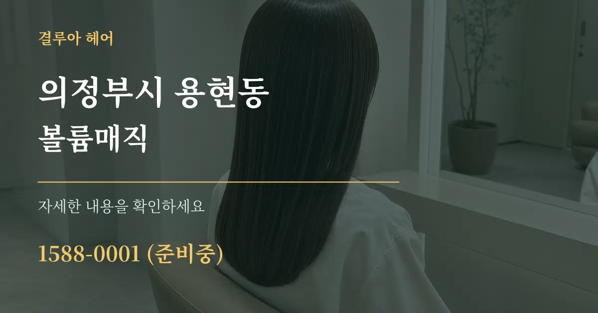 의정부시 용현동 볼륨매직 서비스 이용 안내 그래픽