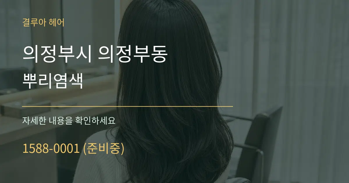 의정부시 의정부동 뿌리염색 서비스 이용 안내 그래픽