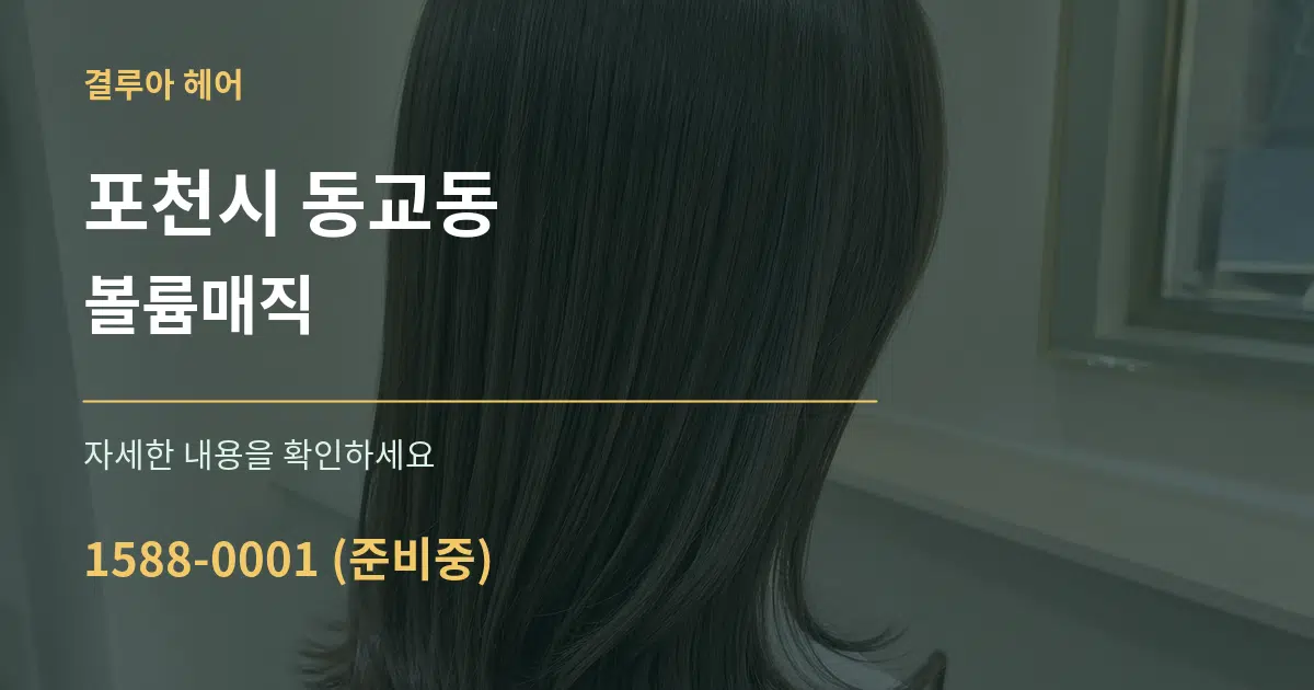 포천시 동교동 볼륨매직 서비스 이용 안내 그래픽