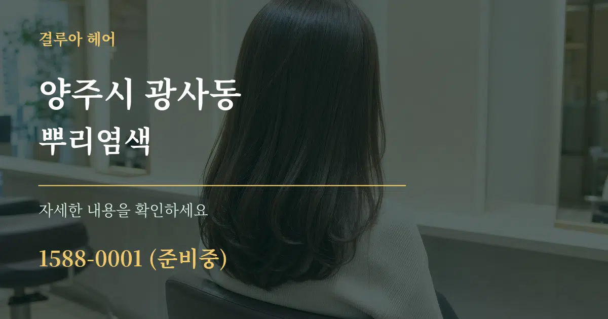 양주시 광사동 뿌리염색 서비스 이용 안내 그래픽