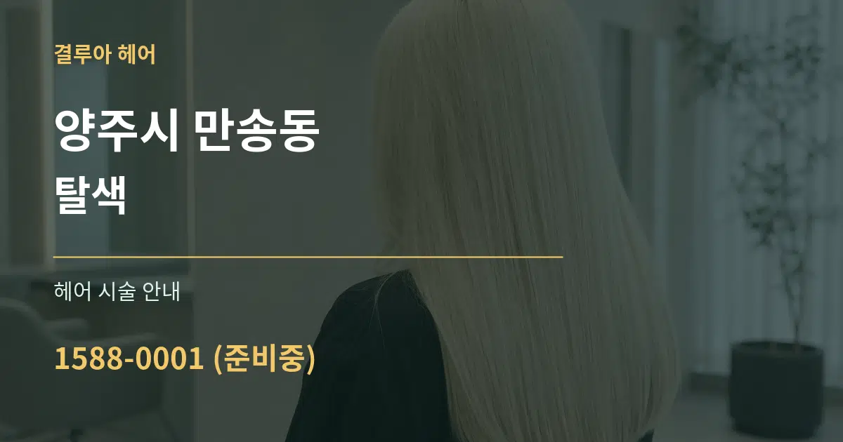 양주시 만송동 탈색 대표 안내 그래픽