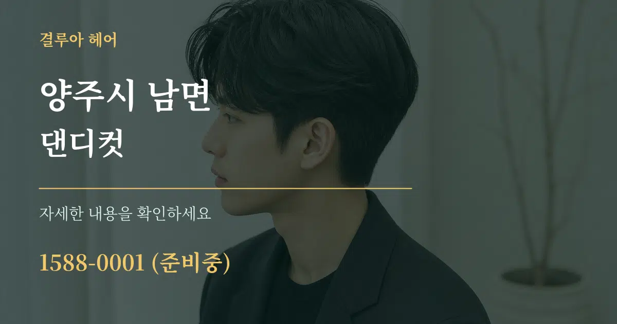 양주시 남면 댄디컷 서비스 이용 안내 그래픽