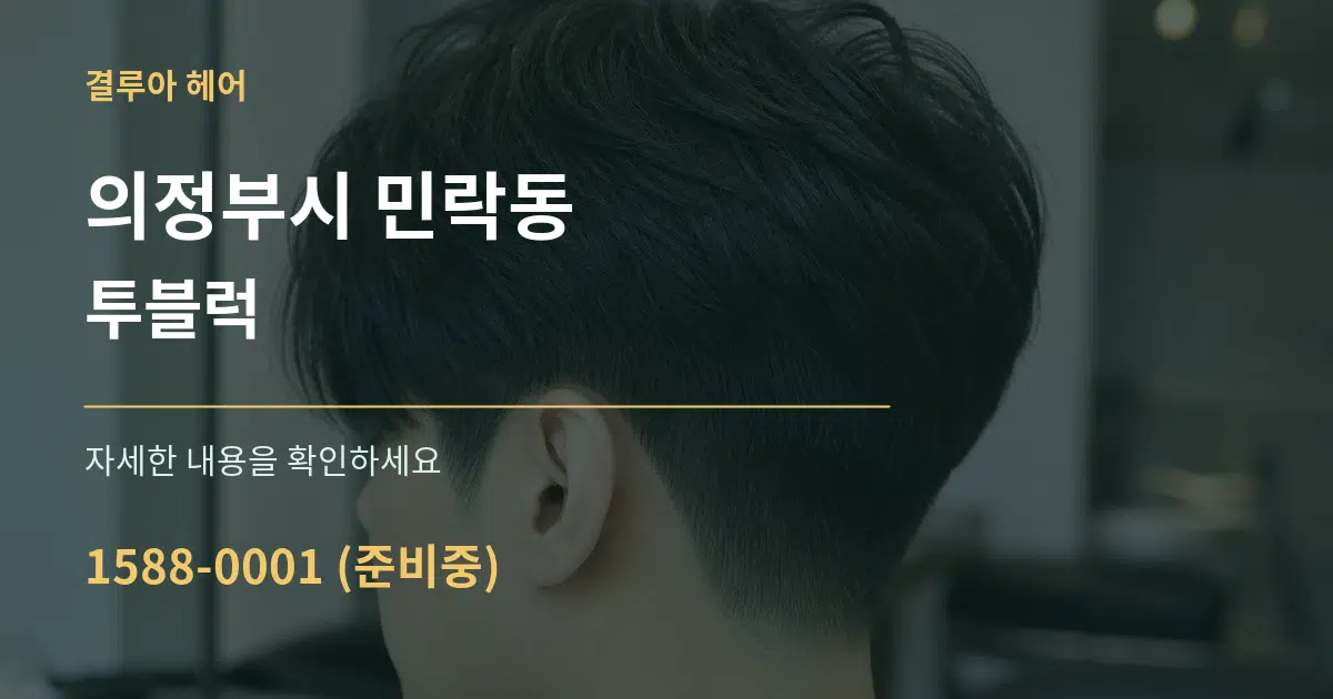 의정부시 민락동 투블럭 서비스 이용 안내 그래픽