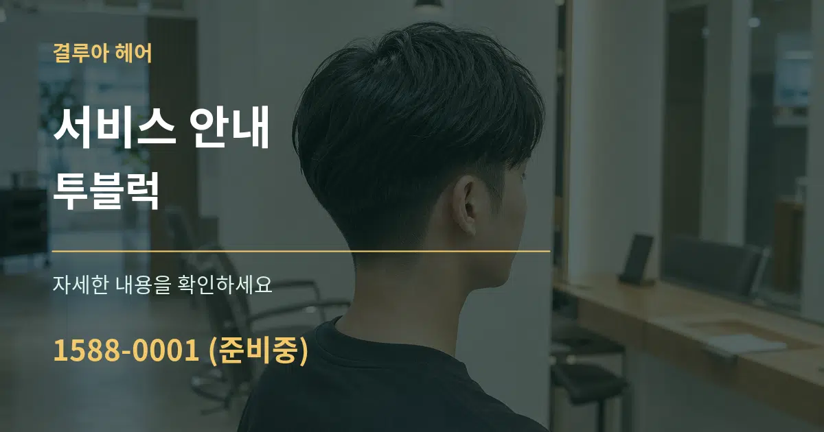 서비스 안내 투블럭 작업 조건 안내 그래픽