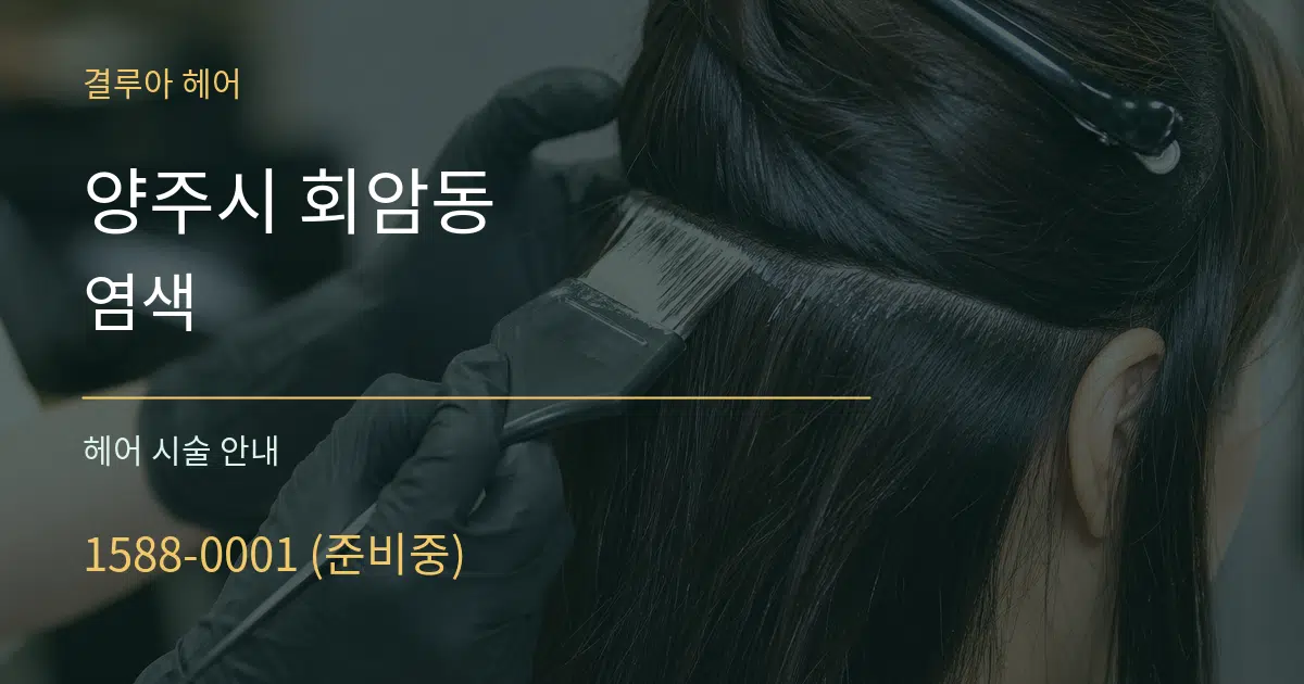 양주시 회암동 염색 대표 안내 그래픽