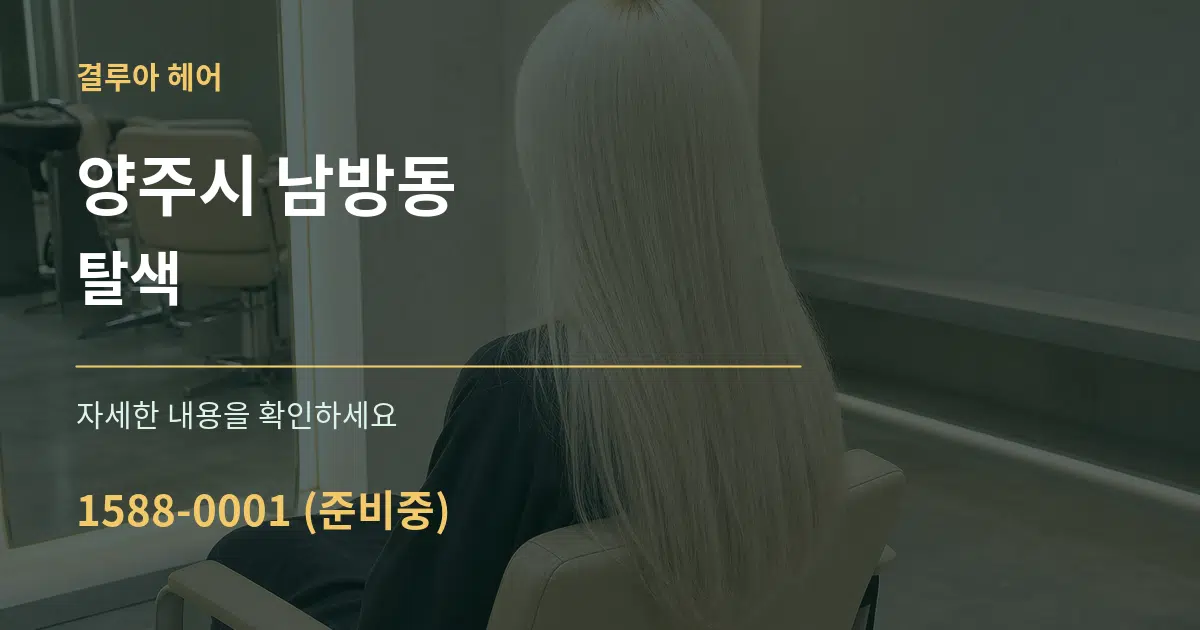 양주시 남방동 탈색 서비스 이용 안내 그래픽