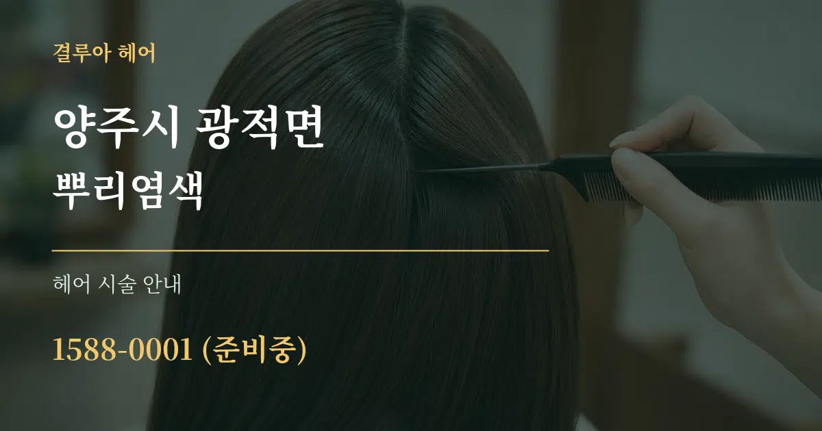 양주시 광적면 뿌리염색 대표 안내 그래픽
