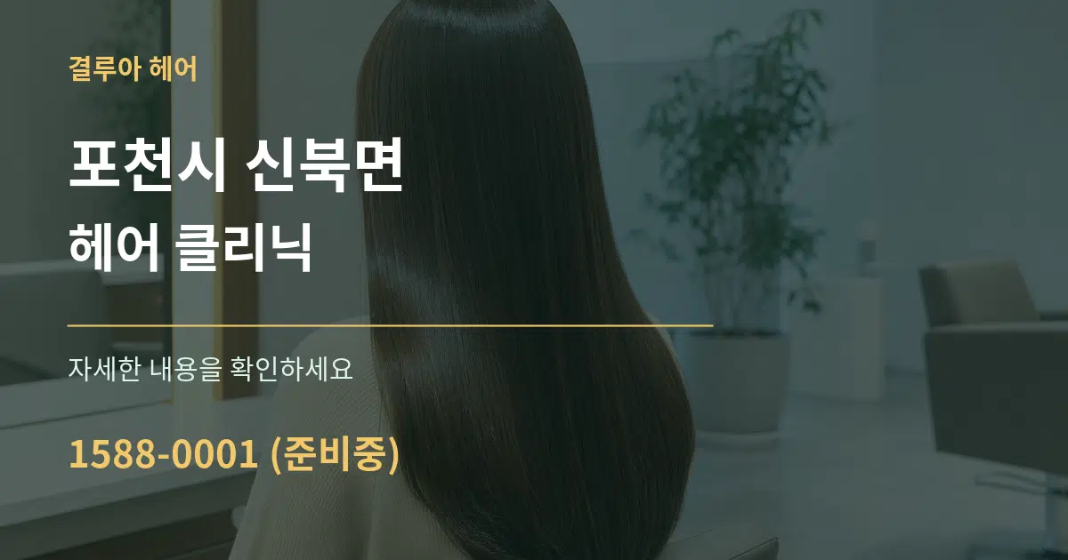 포천시 신북면 헤어 클리닉 서비스 이용 안내 그래픽