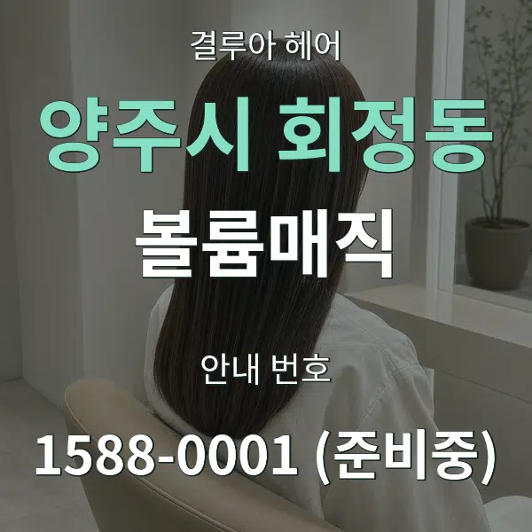 양주시 회정동 볼륨매직 대표 안내 그래픽