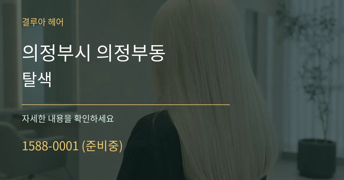 의정부시 의정부동 탈색 서비스 이용 안내 그래픽