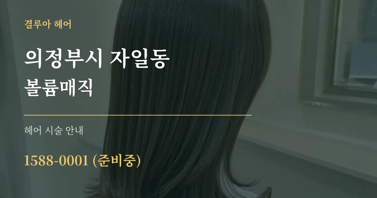 의정부시 자일동 볼륨매직 대표 안내 그래픽
