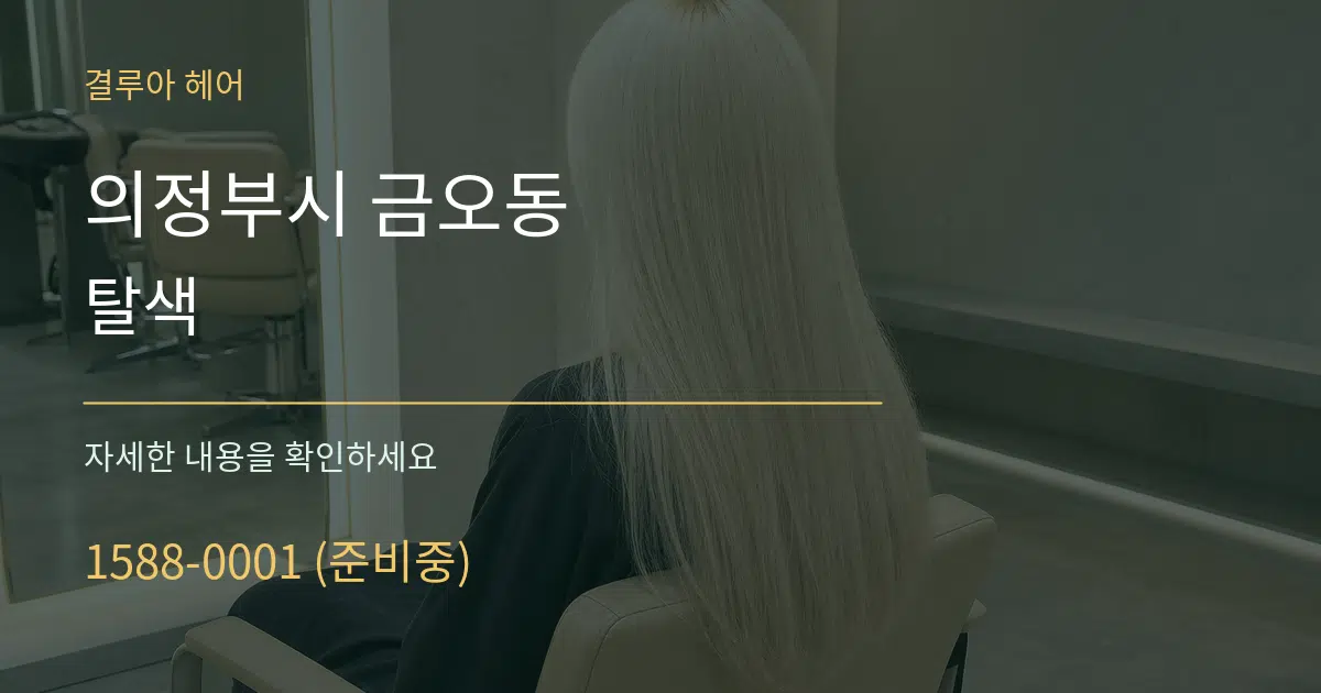 의정부시 금오동 탈색 작업 조건 안내 그래픽