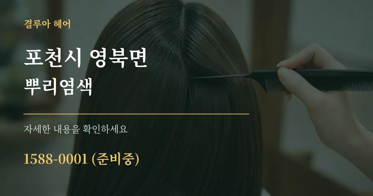 포천시 영북면 뿌리염색 작업 조건 안내 그래픽