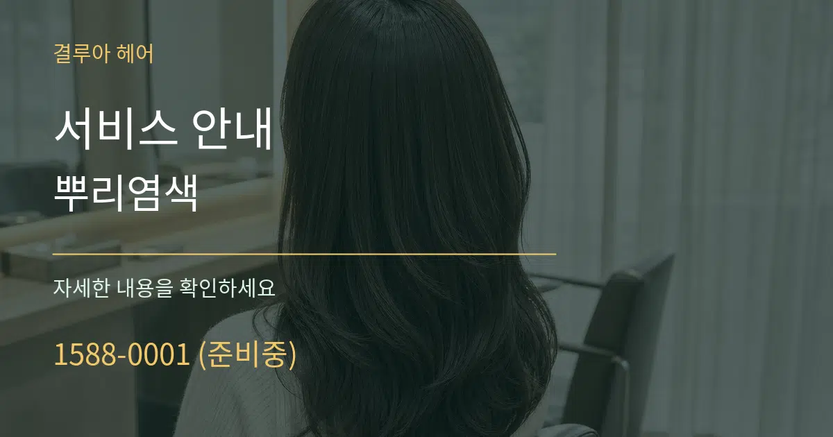 서비스 안내 뿌리염색 서비스 이용 안내 그래픽