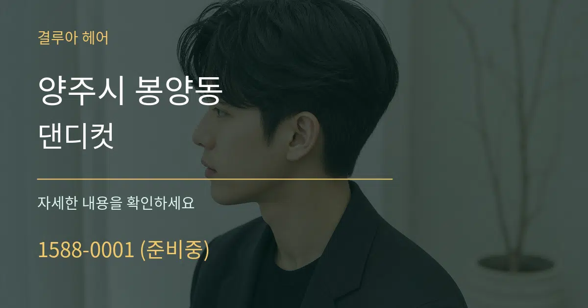 양주시 봉양동 댄디컷 서비스 이용 안내 그래픽
