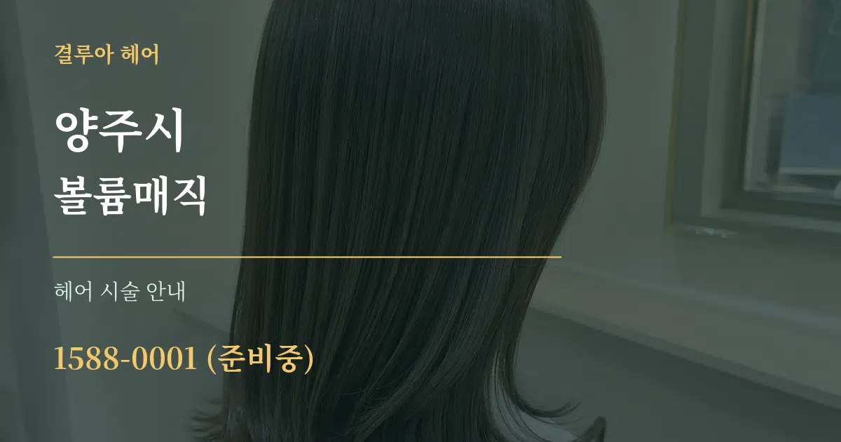 양주시 볼륨매직 대표 안내 그래픽