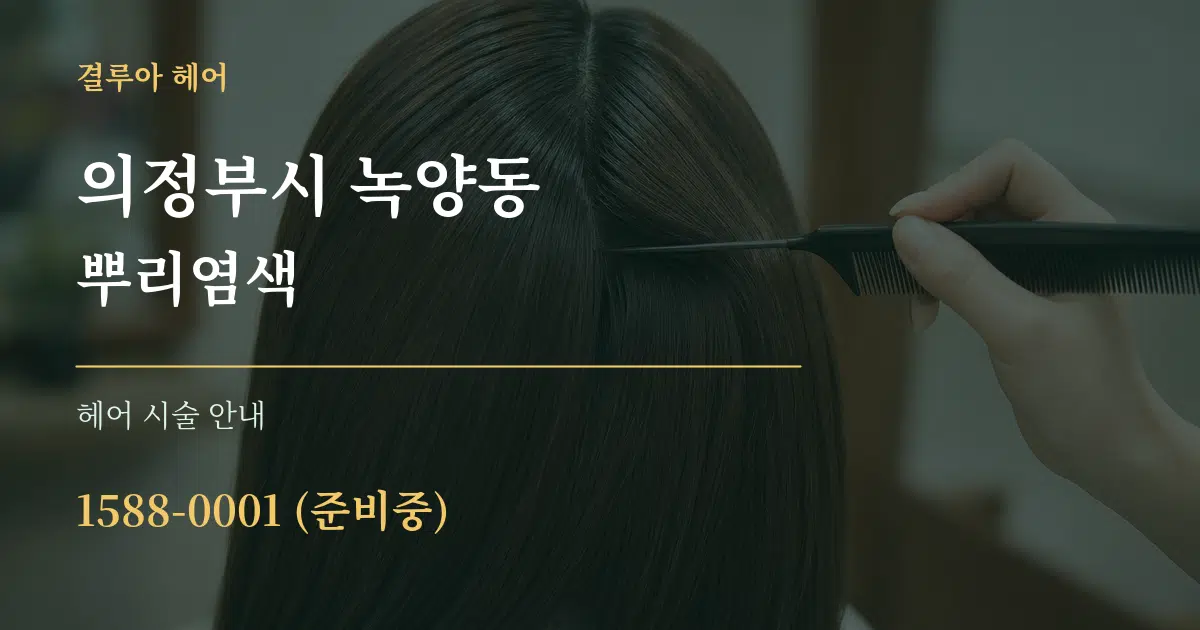 의정부시 녹양동 뿌리염색 대표 안내 그래픽