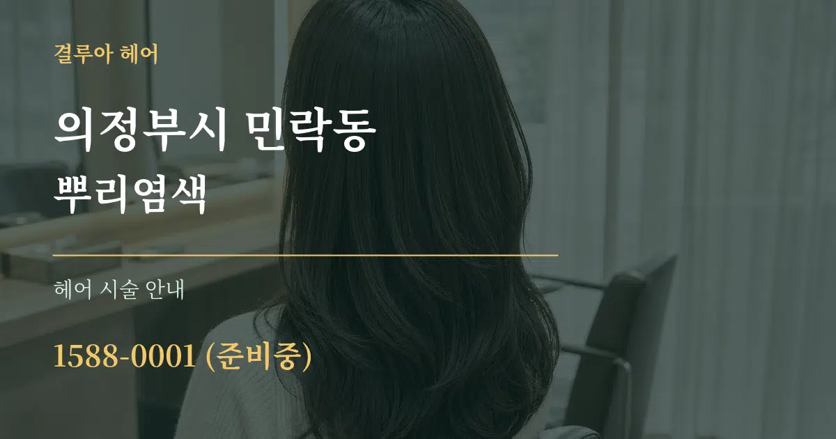 의정부시 민락동 뿌리염색 대표 안내 그래픽