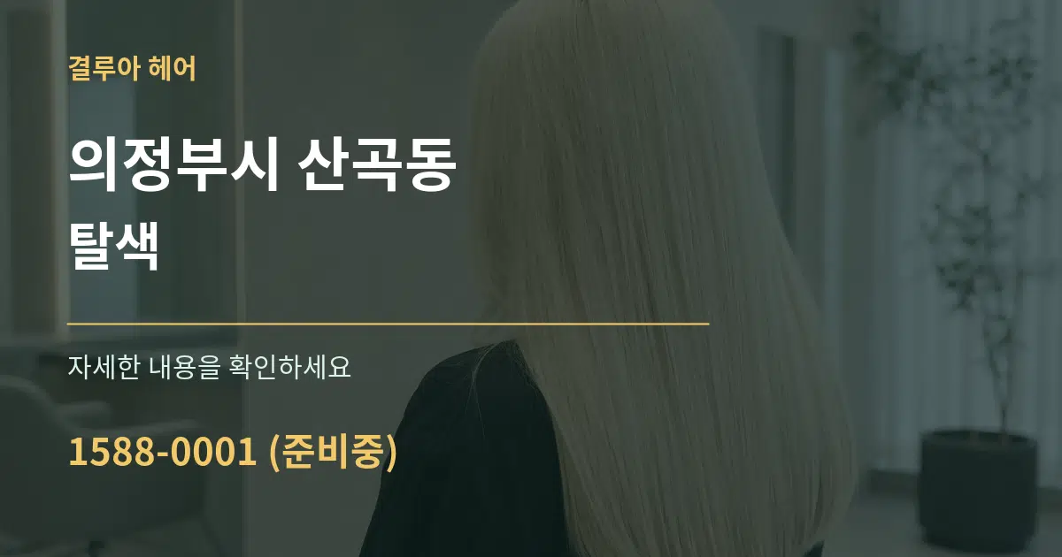 의정부시 산곡동 탈색 서비스 이용 안내 그래픽