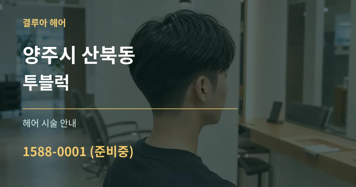 양주시 산북동 투블럭 대표 안내 그래픽
