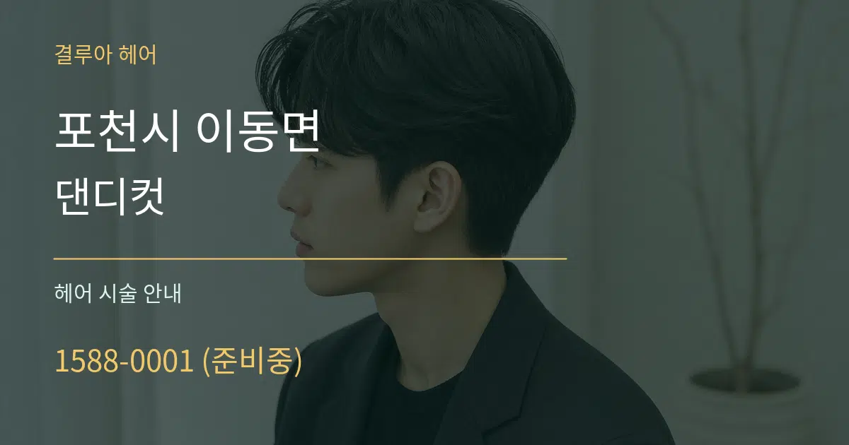 포천시 이동면 댄디컷 대표 안내 그래픽