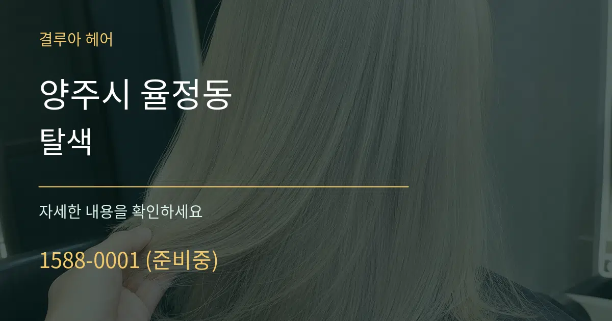 양주시 율정동 탈색 서비스 이용 안내 그래픽
