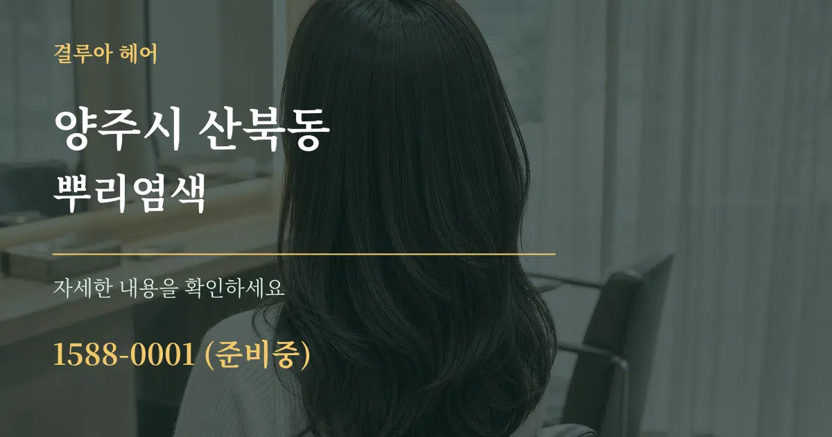 양주시 산북동 뿌리염색 서비스 이용 안내 그래픽
