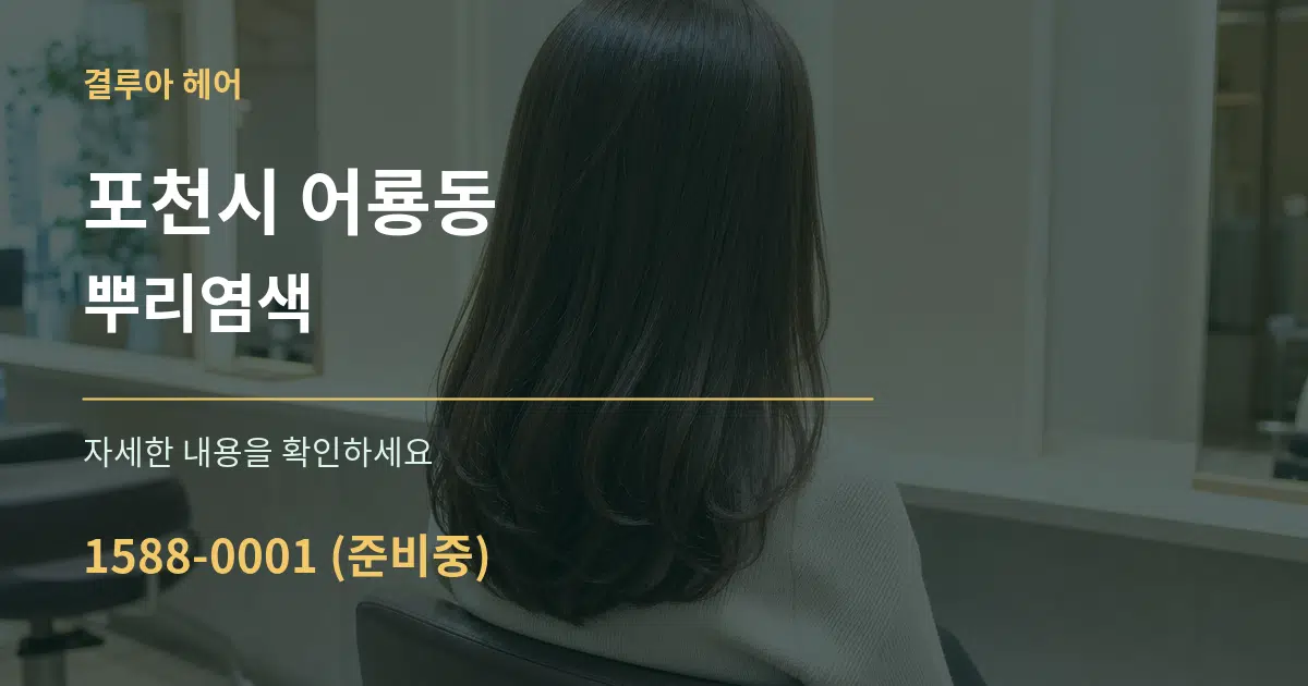 포천시 어룡동 뿌리염색 서비스 이용 안내 그래픽