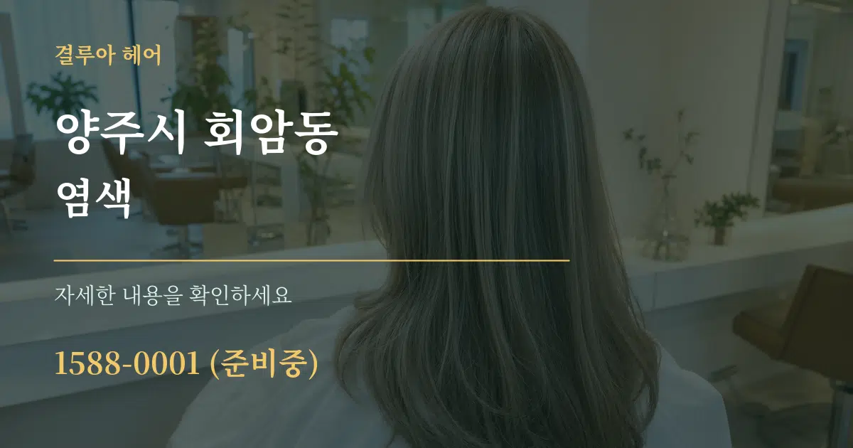 양주시 회암동 염색 서비스 이용 안내 그래픽