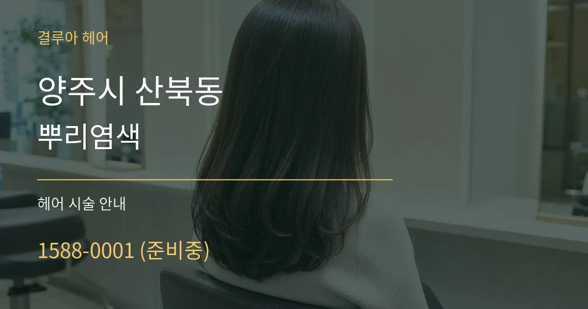 양주시 산북동 뿌리염색 대표 안내 그래픽