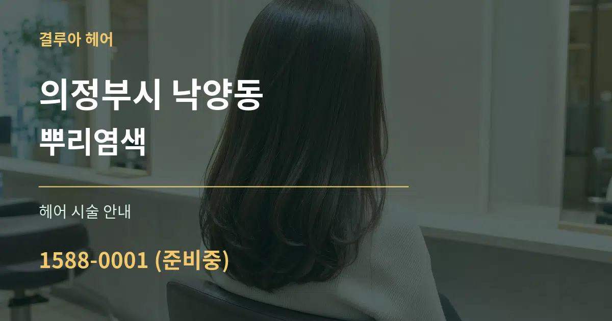 의정부시 낙양동 뿌리염색 대표 안내 그래픽