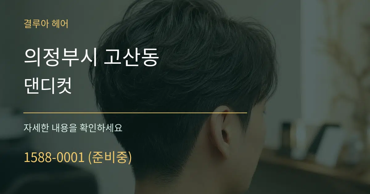 의정부시 고산동 댄디컷 서비스 이용 안내 그래픽