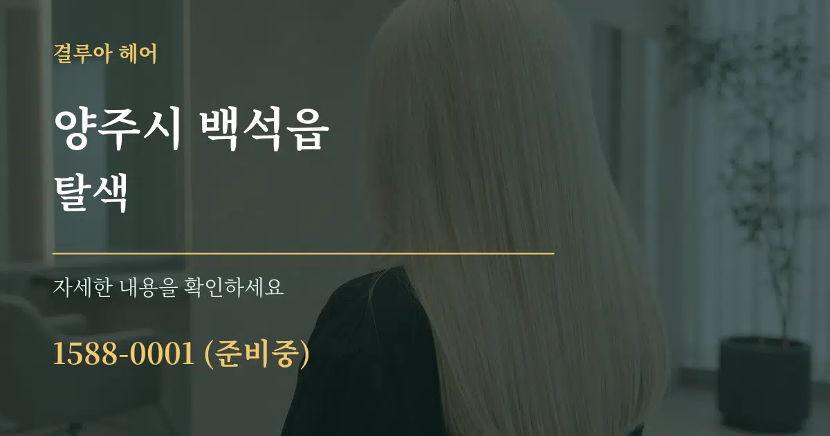 양주시 백석읍 탈색 작업 조건 안내 그래픽