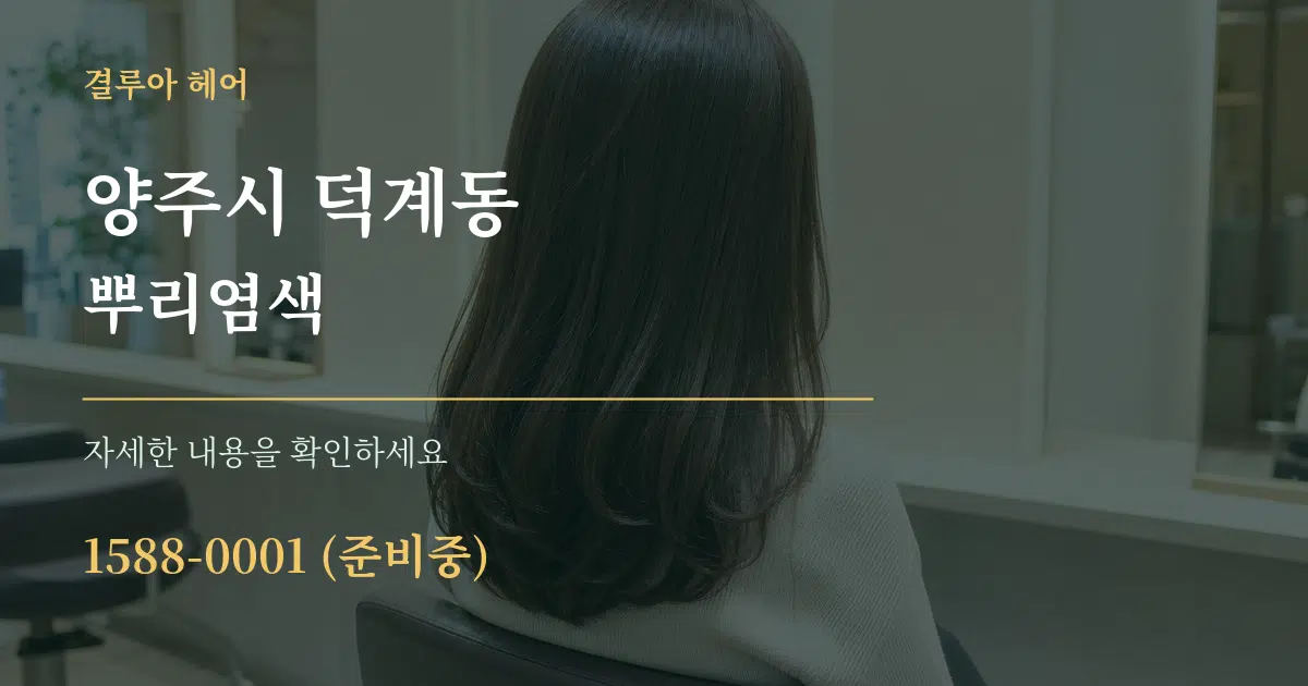 양주시 덕계동 뿌리염색 작업 조건 안내 그래픽
