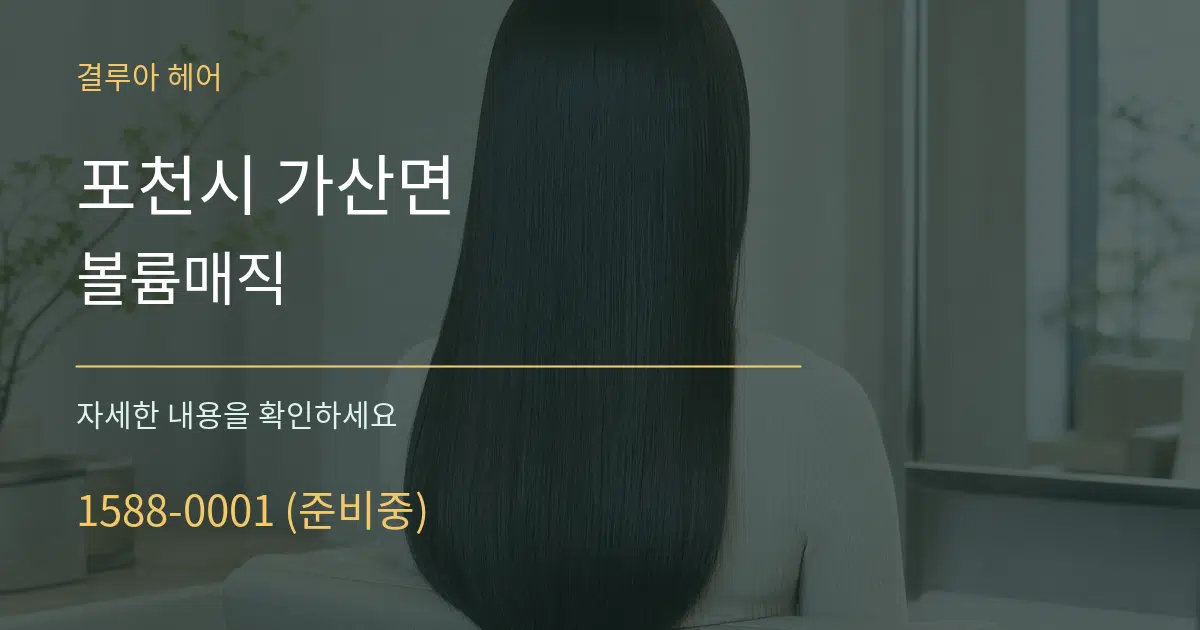포천시 가산면 볼륨매직 서비스 이용 안내 그래픽
