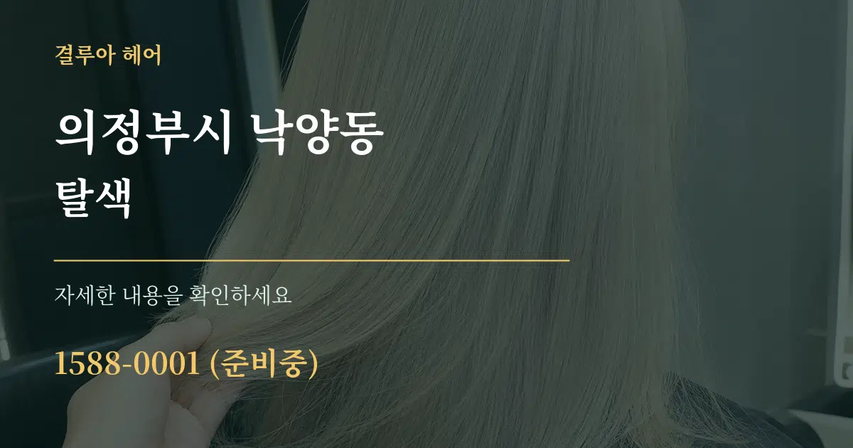 의정부시 낙양동 탈색 작업 조건 안내 그래픽