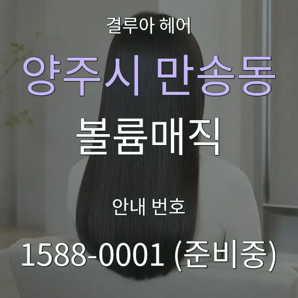 양주시 만송동 볼륨매직 대표 안내 그래픽