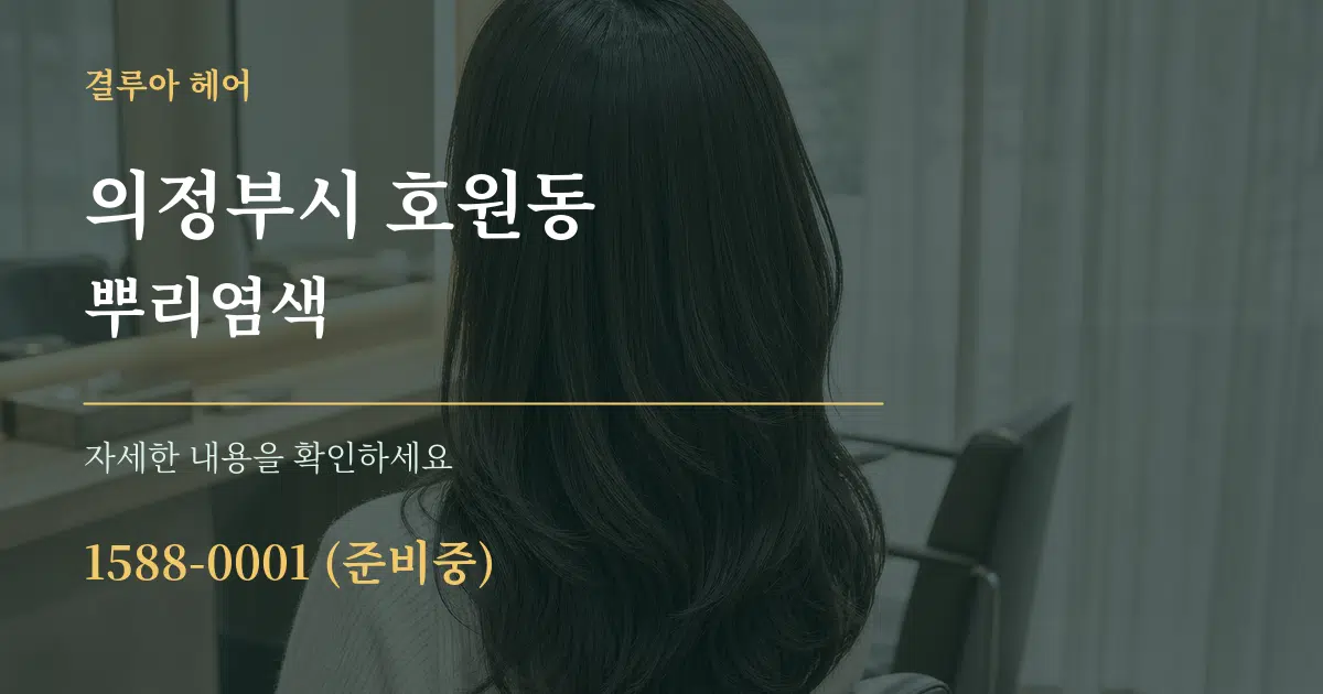 의정부시 호원동 뿌리염색 작업 조건 안내 그래픽