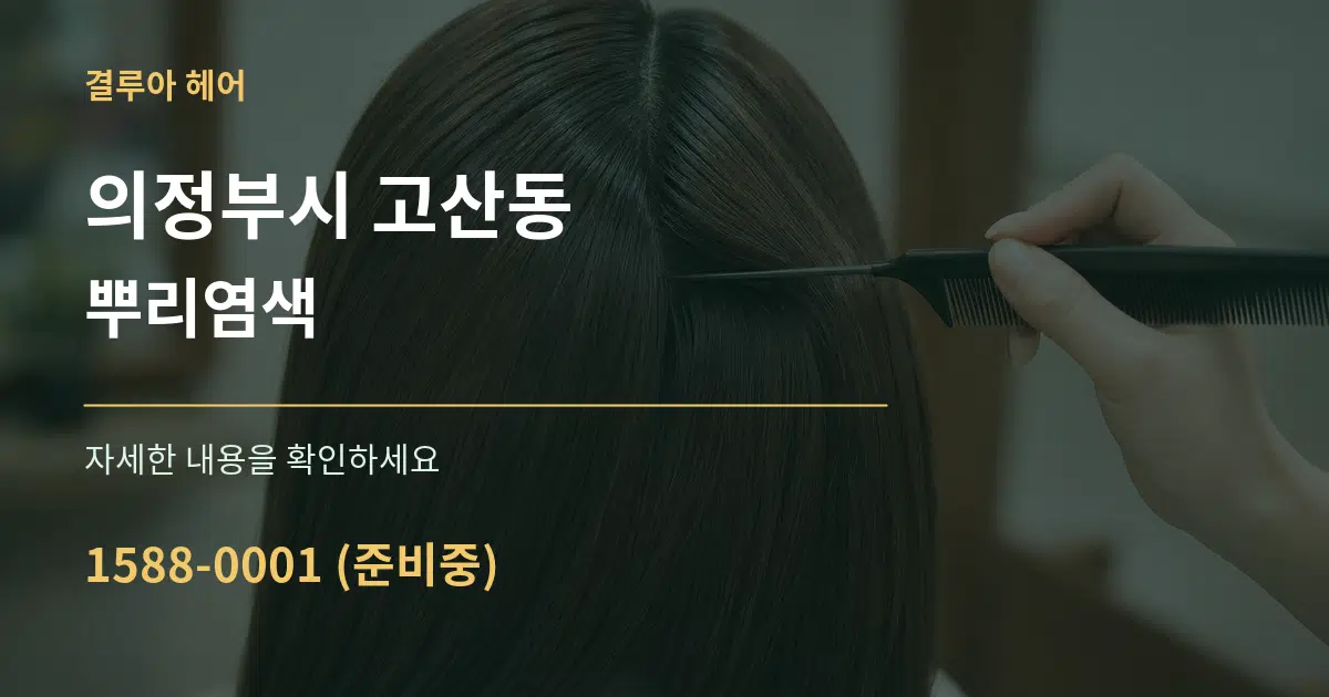 의정부시 고산동 뿌리염색 서비스 이용 안내 그래픽